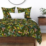 orchid jungle // dark green // large