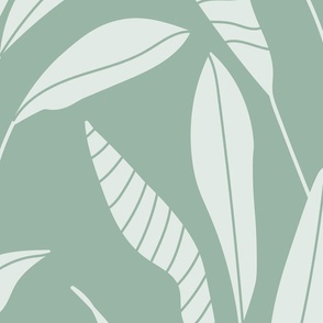 light green and sage green leaf pattern