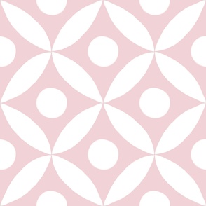  Minimalist Cathedral Window with dots in cotton candy baby pink and white