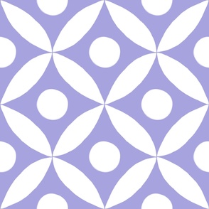  Minimalist Cathedral Window with dots in lilac and white, jumbo scale