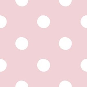 Polka dots white on Cotton Candy Pink large size for baby girl wallpaper (F1D2D6)