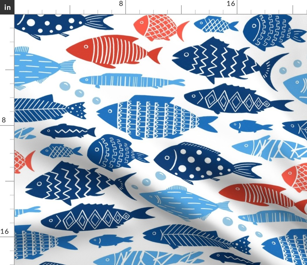 Patterned Fish White Background