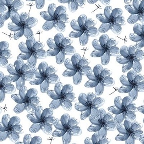 Indigo Blue Watercolour Flowers - Sweet Dreams Bedding.