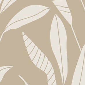 Neutral beige leaf pattern