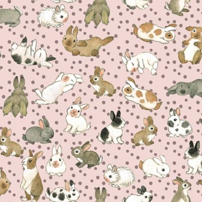 cute rabbits and polka dots