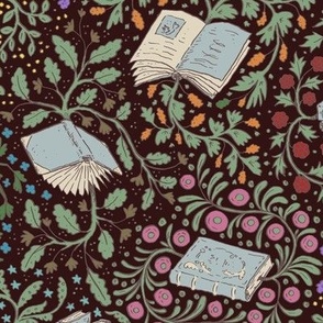 Books in flower — multicolour