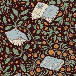 Books in flower — orange flowers