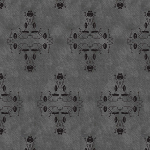 Gray and Black Grunge Damask