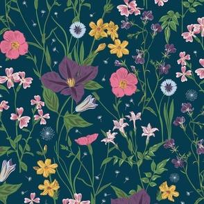 Magical meadow flowers russian blue big scale
