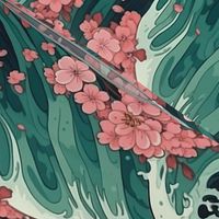 Sakura and waves of medieval Japan 3