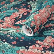 Sakura and waves of medieval Japan 2