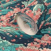 Sakura and waves of medieval Japan 2