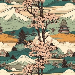 Fuji san surrounded by sakura