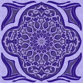Aubergine and Lilac Mandala Tiles 