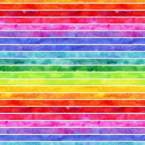 Party Horizontal Watercolor Rainbow stripes small Scale