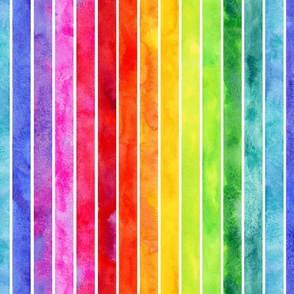Party Vertical Watercolor Rainbow stripes medium scale