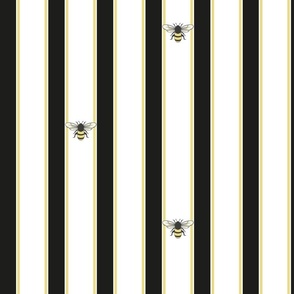Just Bee Stripes - Black and White with Yellow