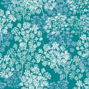 Baby's Breath Cool Winter on Medium Dark Cyan #008587 