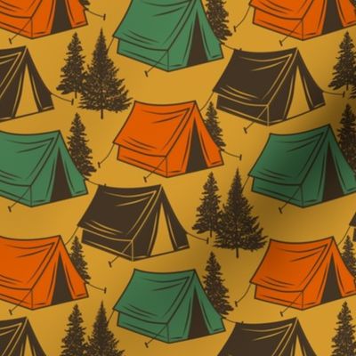 Tents - on goldenrod (smaller scale)