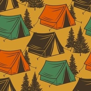 Tents - on goldenrod (smaller scale)