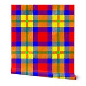 Scotland Scottish traditional tartan chequered checkered red blue green yellow orange preppy student school uniform