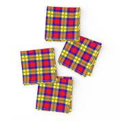 Scotland Scottish traditional tartan chequered checkered red blue green yellow orange preppy student school uniform