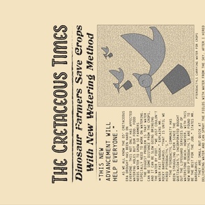 Dinosaur Newspaper Water Headline Tea Towel