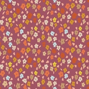 Prairie Hearts Ditsy-Slate Pink-Adventurous Fox Collection