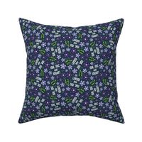 Small-Medium Scale IDK, IDC and IDGAF! Funny Sarcastic Floral on Navy