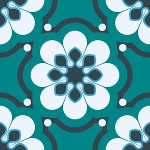 Large scale • Turquoise flower