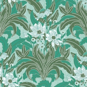 Mary Louise - Sea Green, Inspired by William Morris