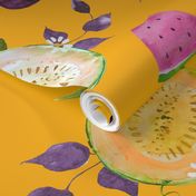 Summer Melons Watercolor// Golden Yellow