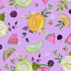 Summer Melons Watercolor// Lavender 