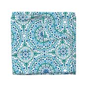 Mandala Blue Green Geometric Boho Pattern