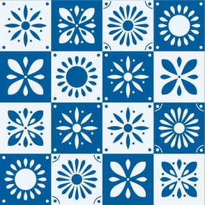 Traditional Portuguese decorative tiles in indigo blue
