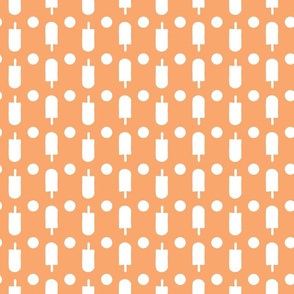 Ice Lolly Popsicle Polka dots on Pumpkin orange