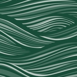 The High Seas- Dark Green- Ocean Waves- Japanese Sea Wallpaper- Beach- Sea Side- Beach Home Decor- Summer- Large Scale