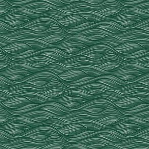 The High Seas- Dark Green- Ocean Waves- Japanese Sea Wallpaper- Beach- Sea Side- Beach Home Decor- Summer- sMini Scale