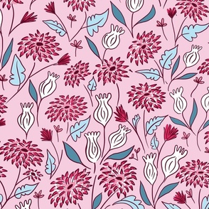 deep pink zinnias wallpaper