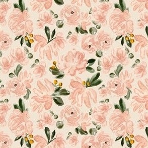 Mini - Watercolour Blush Cream Floral Blooms II