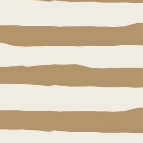 Jagged Horizontal Stripes | Creamy White, Lion Gold | Stripe