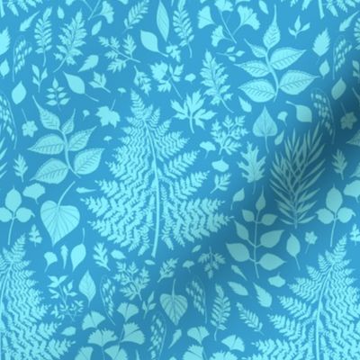 Cyanotype Garden (small scale light blue)