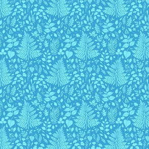 Cyanotype Garden (small scale light blue)