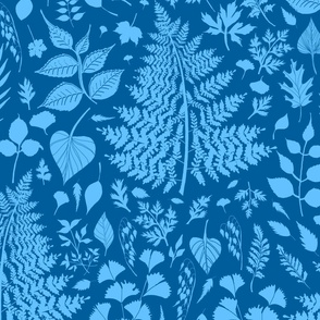 Cyanotype Garden (large scale royal blue)