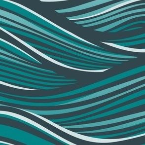 The High Seas- Teal- Turquoise Blue Ocean Waves- Japanese Sea Wallpaper- Beach- Sea Side- Beach Home Decor- Summer- Extra Large- Jumbo