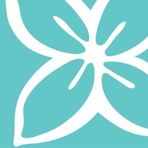 Hand drawn White Flower of Life on Teal