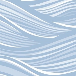 The High Seas- Sky Blue- Soft Pastel Blue Ocean Waves- Japanese Sea Wallpaper- Beach- Sea Side- Beach Home Decor- Summer- Petal Solids Coordinate Sky Blue- Extra Large- Jumbo
