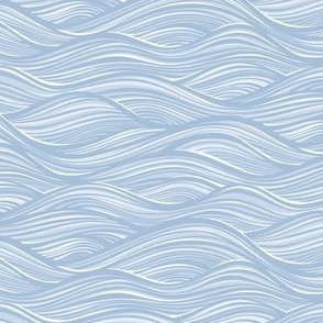 The High Seas- Sky Blue- Soft Pastel Blue Ocean Waves- Japanese Sea Wallpaper- Beach- Sea Side- Beach Home Decor- Summer- Petal Solids Coordinate Sky Blue- Small