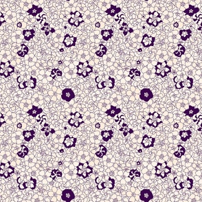  Retro Floral - Antique White & Russian Purple (7") (ST2023RFC)