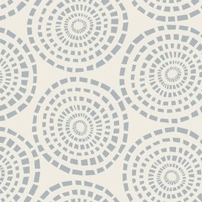 Mosaic Circles | Creamy White, French Gray | Handdrawn-Geometric